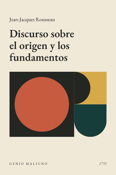 Portada de Discurso sobre el origen y los fundamentos, de Jean-Jacques Rousseau