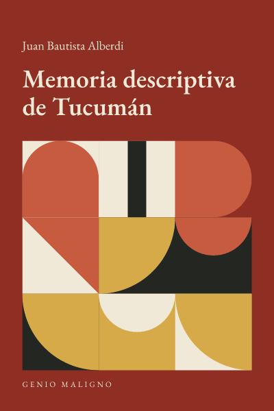 Portada de Memoria descriptiva de Tucumán, de Juan Bautista Alberdi