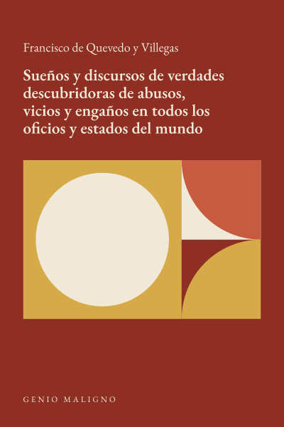 Portada de Sueños y discursos de verdades descubridoras de abusos, vicios y engaños en todos los oficios y estados del mundo, de Francisco de Quevedo y Villegas